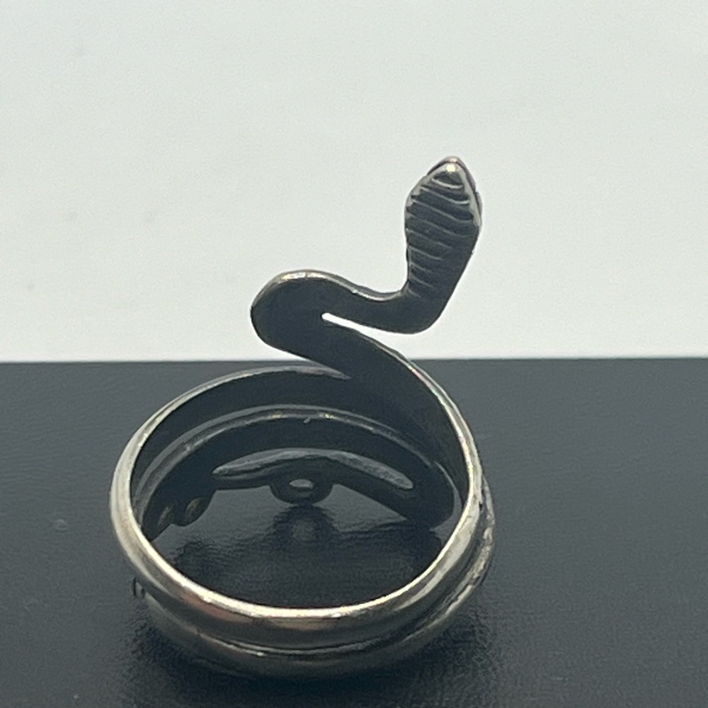 Snake serpent reptile wrap coiled ring sterling silver size 7 vintage - Picture 4 of 16